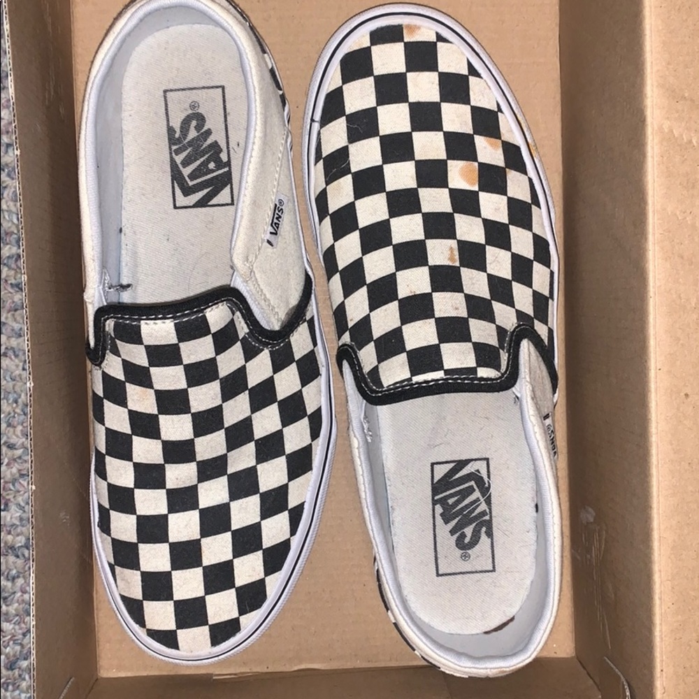 checker board slip on vans